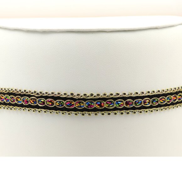 Multi Color Choker Adjustable Length Fancy Colors Trim chokers (#81) - Picture 8 of 8